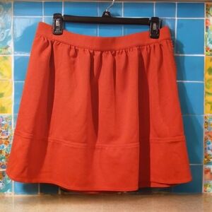 Madewell Ponte Swivel Mini Skirt Womans Red Size 10 Preppy Tomato Girl